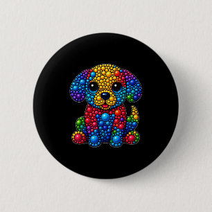 Funny Dog Animal Lovers Polka Dots Happy Dot Day G 6 Cm Round Badge