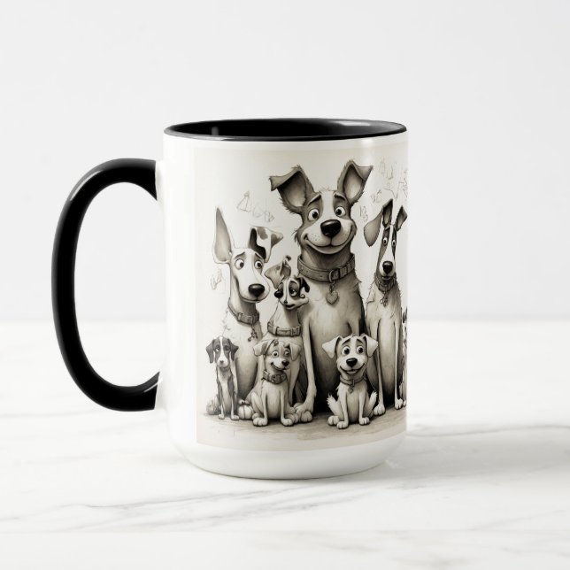 Funny Dog Art Print Mug (Left)