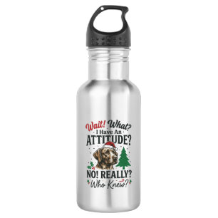 Funny Dog Attitude Christmas Vector Design_1 532 Ml Water Bottle