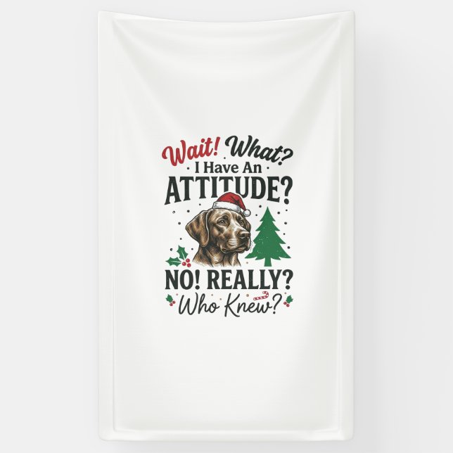 Funny Dog Attitude Christmas Vector Design_1 Banner (Vertical)