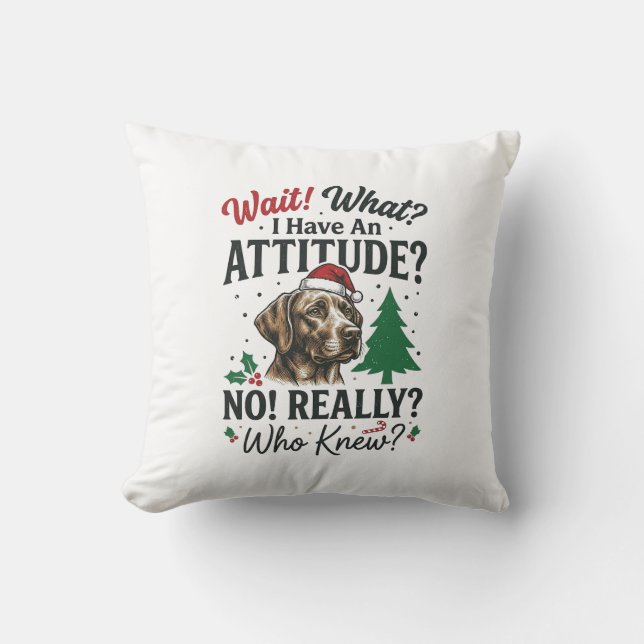 Funny Dog Attitude Christmas Vector Design_1 Cushion (Front)