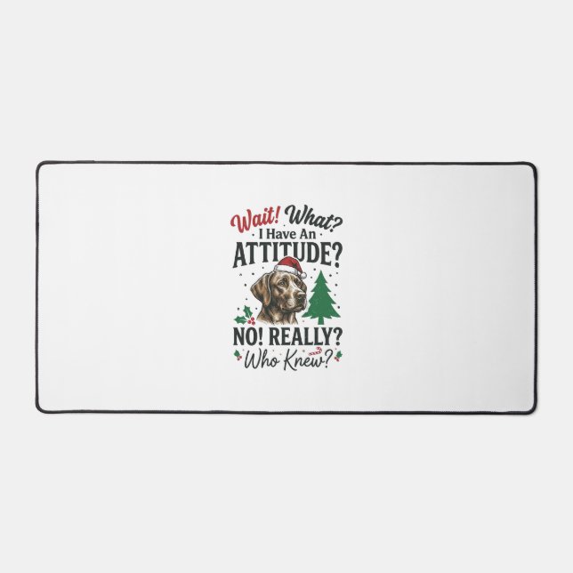 Funny Dog Attitude Christmas Vector Design_1 Desk Mat (Front)