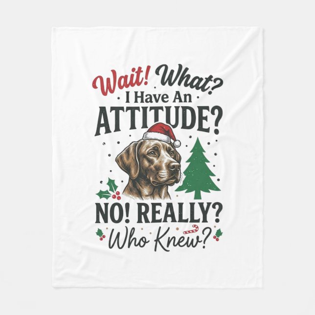Funny Dog Attitude Christmas Vector Design_1 Fleece Blanket (Front)