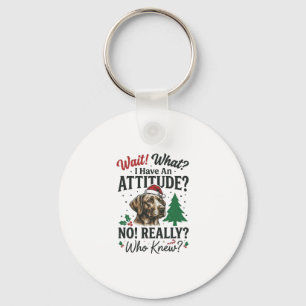 Funny Dog Attitude Christmas Vector Design_1 Key Ring