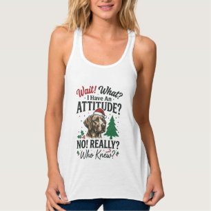 Funny Dog Attitude Christmas Vector Design_1 Singlet