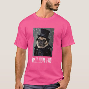 Funny Dog Bah Hum Pug Christmas Pet Holiday Photo T-Shirt