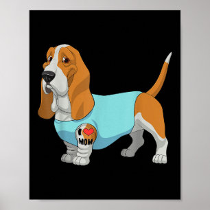 Funny Dog Beagle I Love Mum Tattoo Gift Tee  Poster