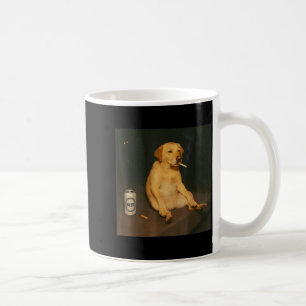 Funny Dog Beer Smoking Meme Sarcastic Dog Lover  Coffee Mug