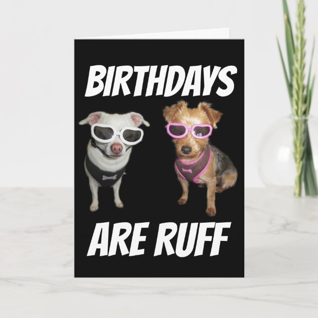 FUNNY DOG BIRTHDAY CARDS, RUFF CARD (Front)