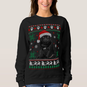 Funny Dog Black Pug Ugly Christmas Sweater
