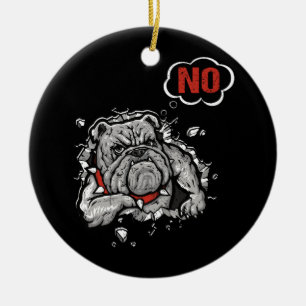 Funny Dog Bulldog Say No French Bulldog Lover Orna Ceramic Tree Decoration
