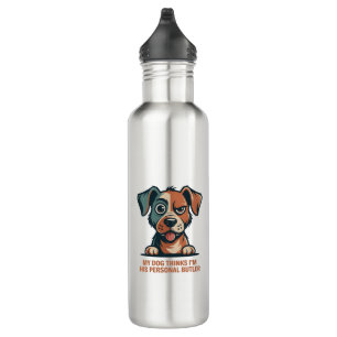 Funny Dog Butler Quote Illustration 710 Ml Water Bottle