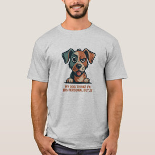 Funny Dog Butler Quote Illustration T-Shirt