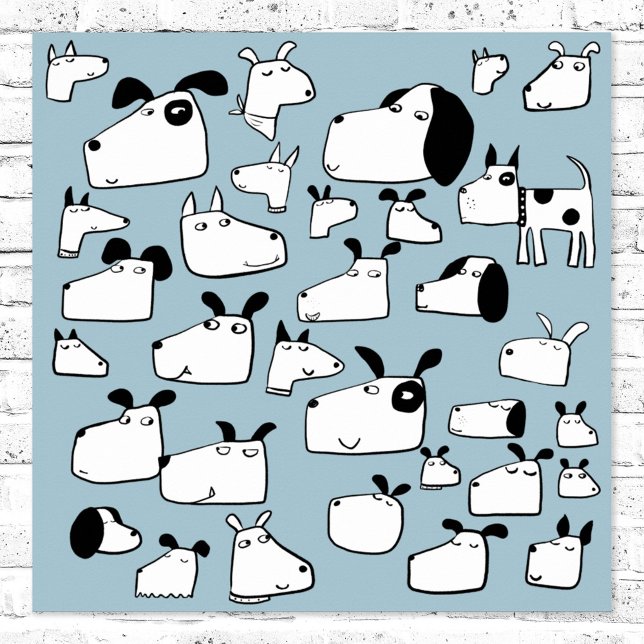 Funny Dog Cartoon Poster (Funny cartoon dogs poster for animal lovers)