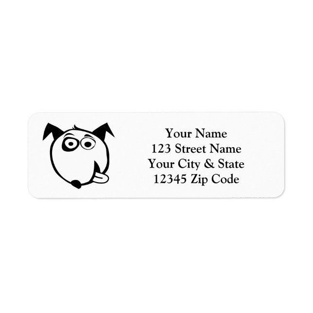 Funny dog cartoon return address labels (Front)