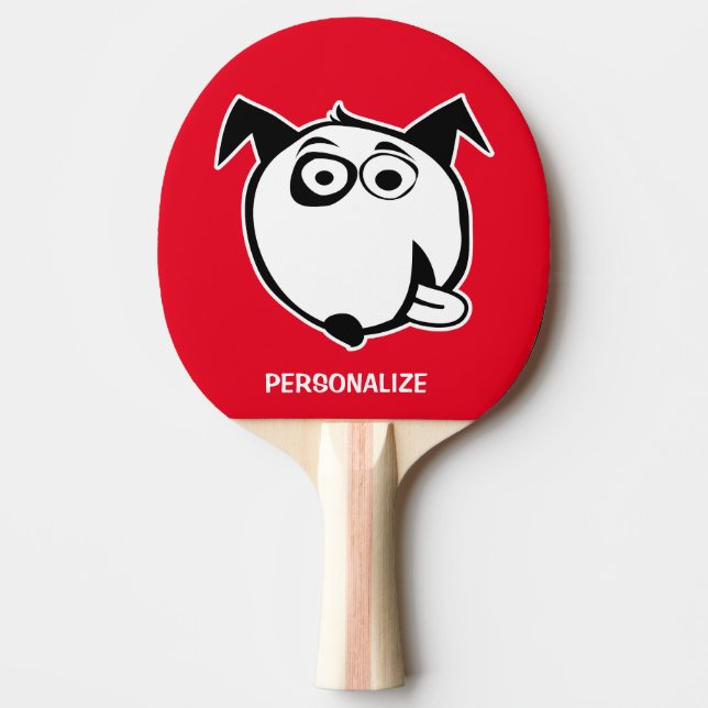 Funny dog cartoon table tennis ping pong paddle (Front)