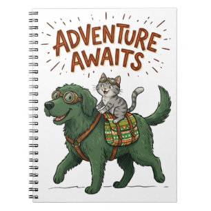 Funny Dog & Cat Adventure Awaits Notebook