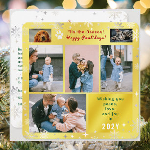 Funny Dog Cat Happy Pawlidays Peace Love Photos  Holiday Card