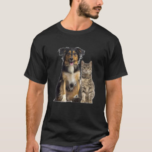 Funny Dog Cat In Relationship Animal   Men Women T-Shirt
