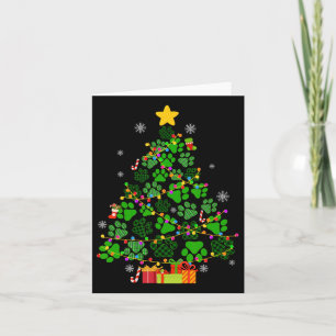Funny Dog Cat Paws Christmas Tree Xmas Lights Anim Card