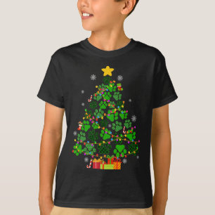 Funny Dog Cat Paws Christmas Tree Xmas Lights Anim T-Shirt
