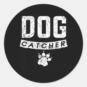 Funny Dog Catcher Costume Halloween Dog Catcher Classic Round Sticker