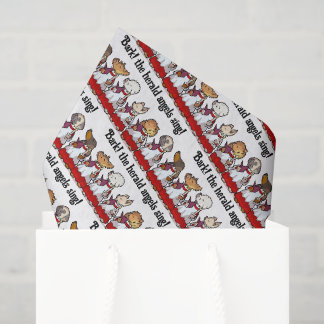 Funny Dog Choir Bark! Xmas Carol Pun Cartoon Tissue Paper