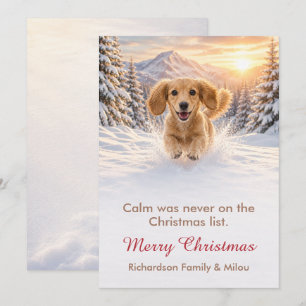 Funny Dog Christmas Card Cute Puppy Family