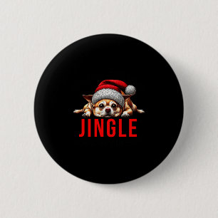 Funny Dog Christmas Chihuahua Premium Tri-blend 6 Cm Round Badge