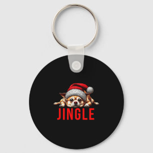 Funny Dog Christmas Chihuahua Premium Tri-blend Key Ring