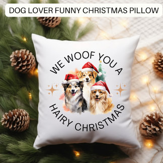 Funny Dog Christmas Cushion