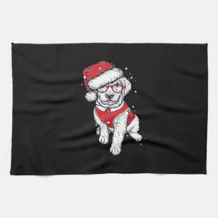 Funny Dog Christmas Pajamas Gift for Dog Lovers Wo Tea Towel