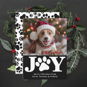 Funny Dog Christmas Picture Personalised Photo Joy Holiday Card