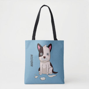 Funny dog custom name & colour bags