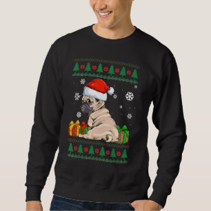 Funny Dog Cute Pug Santa Hat Ugly Christmas Sweate Sweatshirt