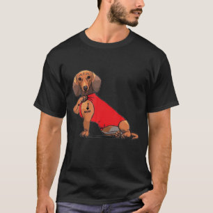 Funny Dog Dachshund I Love Mum Tattoo Mother Day T-Shirt