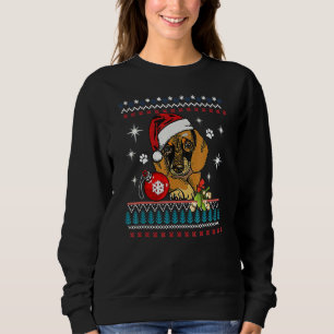 Funny Dog  Dachshund Santa Hat Ugly Christmas Swea Sweatshirt