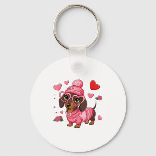 Funny Dog Dachshund Valentines Heart Dog Lover Men Key Ring