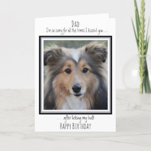 Funny Dog Dad Birthday Cute Dog Photo Card