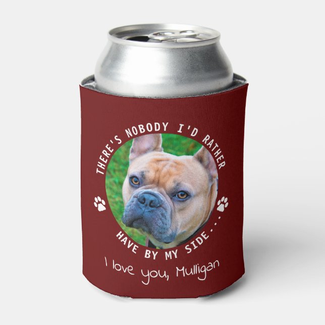 Funny Dog Dad Personalised Pet Photo Father's Day Can Cooler (Can Front)