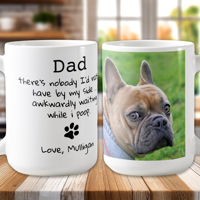 Funny Dog Dad Personalised Pet Photo Father's Day  Coffee Mug (Creator Uploaded)