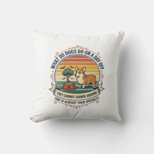 Funny Dog Day Off Vintage Engraving Quote Shirt_1 Cushion