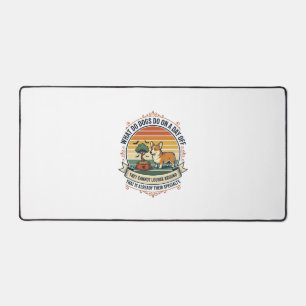 Funny Dog Day Off Vintage Engraving Quote Shirt_1 Desk Mat