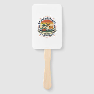Funny Dog Day Off Vintage Engraving Quote Shirt_1 Hand Fan