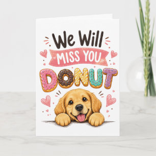 Funny Dog Donut Farewell Coworker Retirement gift Card