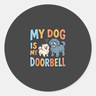 Funny Dog Doorbell Pet Lover Classic Round Sticker