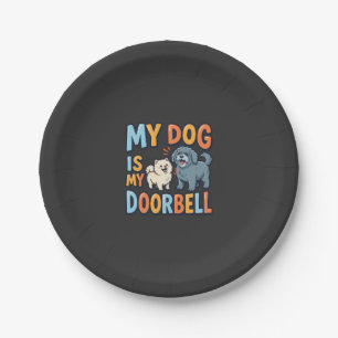 Funny Dog Doorbell Pet Lover Paper Plate