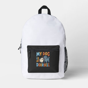 Funny Dog Doorbell Pet Lover Printed Backpack