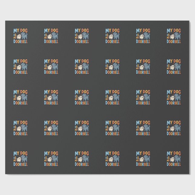 Funny Dog Doorbell Pet Lover Wrapping Paper (Flat)