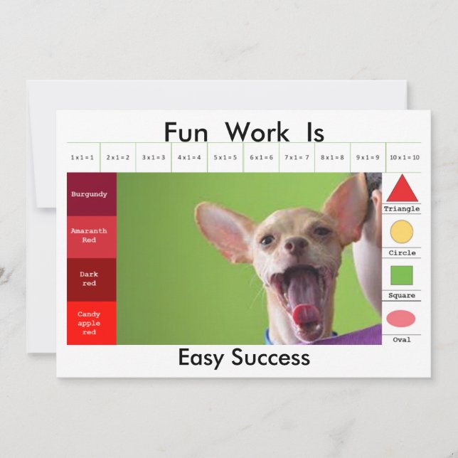 Funny dog educative game invitation (Front)
